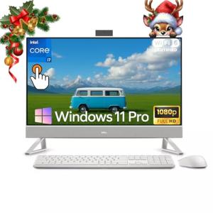 Dell 27 All-in-One Desktop Computer PC - 64GB RAM, 4TB SSD, 27" FHD IPS Touchscreen, Intel 7-150U CPU (up to 5.4GHz), GeForce MX570A, Wireless KB & Mouse, Wi-Fi 6E, Bluetooth, Win 11 Pro