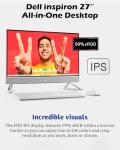 Dell 27 All-in-One Desktop Computer PC - 64GB RAM, 4TB SSD, 27" FHD IPS Touchscreen, Intel 7-150U CPU (up to 5.4GHz), GeForce MX570A, Wireless KB & Mouse, Wi-Fi 6E, Bluetooth, Win 11 Pro