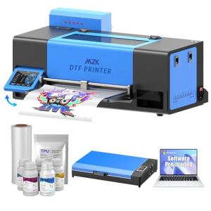 MZK A3+ XP600 Gen2 F1080 Upgraded DTF Printer,Auto Cleaning Maintenance+Ink Anti-Clog Filter,2X-Speed Compared to L1800,5" Rotatable Touch Screen,Dual Ink Level Alert,Film Cutter,Gift Ink 2 Years