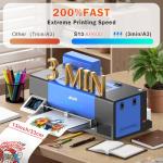 MZK A3+ XP600 Gen2 F1080 Upgraded DTF Printer,Auto Cleaning Maintenance+Ink Anti-Clog Filter,2X-Speed Compared to L1800,5" Rotatable Touch Screen,Dual Ink Level Alert,Film Cutter,Gift Ink 2 Years