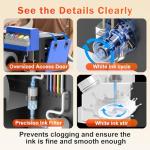 MZK A3+ XP600 Gen2 F1080 Upgraded DTF Printer,Auto Cleaning Maintenance+Ink Anti-Clog Filter,2X-Speed Compared to L1800,5" Rotatable Touch Screen,Dual Ink Level Alert,Film Cutter,Gift Ink 2 Years