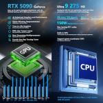 Thunderobot Zero 18 Pro 5090 Gaming Laptop, 18" QHD+ 240Hz 2.5K Hummingbird Display, Core Ultra 9 275HX, GeForce RTX 5090, 32GB DDR5, 1TB SSD, Per-Key RGB, FHD IR Camera, Wi-Fi 6E, Win 11 Home