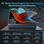 Thunderobot Zero 18 Pro 5090 Gaming Laptop, 18" QHD+ 240Hz 2.5K Hummingbird Display, Core Ultra 9 275HX, GeForce RTX 5090, 32GB DDR5, 1TB SSD, Per-Key RGB, FHD IR Camera, Wi-Fi 6E, Win 11 Home
