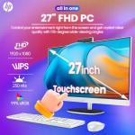 HP 27" All-in-One Touchscreen Desktop PC (2026), AMD Ryzen AI 7 350 (50 NPU Tops), Copilot+ PC, 64GB DDR5 RAM, 4TB SSD, FHD IPS Micro-Edge Display, Windows 11 Pro, Wi-Fi 6, Wireless KB & Mouse