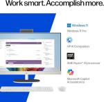 HP 27 inch FHD All in One Touchscreen Desktop Computer, AMD Ryzen AI 7 350 (8-Core), 64GB DDR5, 4TB SSD, Copilot AI, Wi-Fi 6, Bluetooth 5.4, Wireless Keyboard & Mouse, Windows 11 Pro, Accessories