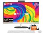 HP 27" All-in-One FHD Touchscreen Desktop Computer, AMD Ryzen AI 7 350(8-Core), 64 GB DDR5-5600 RAM, 4 TB SSD, AMD Radeon 860M GPU, Wi-Fi 6, BT 5.4, Windows 11 Pro, Copilot+ PC, Wireless KB and Mouse