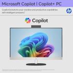 HP 27 inch All in One Desktop Computer, AMD Ryzen AI 7 350, Ryzen AI (50 NPU Tops), 64GB DDR5-5600 MT/s, 4TB SSD, FHD IPS Touchscreen, WiFi 6, BT 5.4, Wireless KB & Mouse, Copilot+ PC, Windows 11 Pro