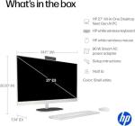 HP 27 inch All in One Desktop Computer, AMD Ryzen AI 7 350, Ryzen AI (50 NPU Tops), 64GB DDR5-5600 MT/s, 4TB SSD, FHD IPS Touchscreen, WiFi 6, BT 5.4, Wireless KB & Mouse, Copilot+ PC, Windows 11 Pro