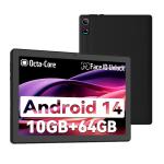 10.1 inch Android 14 Tablet 10GB RAM 64GB ROM Bluetooth Dual Camera Touchscreen
