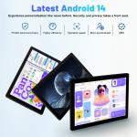 10.1 inch Android 14 Tablet 10GB RAM 64GB ROM Bluetooth Dual Camera Touchscreen