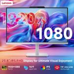 Lenovo A100 23.8" All-in-One Desktop, Intel N100, 16GB RAM 512GB SSD, Win11 Pro