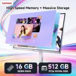 Lenovo A100 23.8" All-in-One Desktop, Intel N100, 16GB RAM 512GB SSD, Win11 Pro