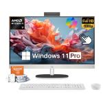 HP 27" All-in-One Touchscreen Desktop Computer, AMD Ryzen AI 7 350, Copilot, FHD IPS 250Nits Display, 64GB DDR5-5600 MHz, 4TB SSD, Windows 11 Pro, Private Cam, BT 5.4, KB & Mouse, Accessories
