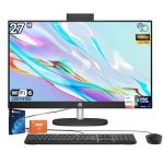 HP Touchscreen All in One Desktop Computer, 27’’ FHD IPS Display, Intel 12-Core Ultra 7(Up to 4.8GHz), Adjustable Height, 64GB DDR5, 4TB SSD, Win 11 Pro, Jet Black, Accessories