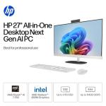 HP 27" All-in-One Touchscreen Desktop Computer, AMD Ryzen AI 7 350, Copilot, FHD IPS 250Nits Display, 64GB DDR5-5600 MHz, 4TB SSD, Windows 11 Pro, Private Cam, BT 5.4, KB & Mouse, Accessories