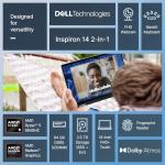 Dell Inspiron 14 2-in-1 FHD+ Touchscreen Laptop for 2025-2026 Student Business, Al Computer, AMD Ryzen 5, 64GB DDR5 RAM, 2.5TB Storage (2TB SSD +500GB Ext), FP, Backlit KB, Win 11 Pro, Lifetime Office
