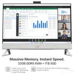 Dell All-in-One 27" Desktop - 27 inch FHD Touchscreen, Intel Core 7 150U (Up to 5.4GHz), NVIDIA GeForce MX570A, 32GB DDR5 RAM, 1TB SSD, Windows 11 Pro for Office & Home Work - White