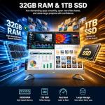 Dell 27 Inch All-in-One Desktop, Intel Core 7 150U, 32GB DDR5 RAM, 1TB SSD, FHD Touch Display, NVIDIA GeForce MX570A, Wi-Fi 6E, Bluetooth 5.3, Windows 11 Pro, for Home Office, Work and Everyday Use