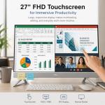 Dell 27 Inch All-in-One Desktop, Intel Core 7 150U, 32GB DDR5 RAM, 1TB SSD, FHD Touch Display, NVIDIA GeForce MX570A, Wi-Fi 6E, Bluetooth 5.3, Windows 11 Pro, for Home Office, Work and Everyday Use