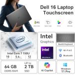 Dell 16 DC16250 Touchscreen Business Laptop, Intel Core 7-150U (10-Core, Up to 5.4GHz), 16 Inch FHD+ IPS, Windows 11 Pro, AI Copilot, Backlit Keyboard (32GB DDR5 RAM, 2TB)