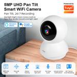 Fuers 5MP WiFi Camera Works With Tuya Smart Home Indoor Wireless IP Surveillance Camera AI Detect Security Baby Monitor