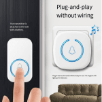Smart Wireless Welcome Doorbell 300M Long Range 60 Melodies with US/EU/UK Plug for Home Office Security