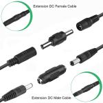 5.5x2.1mm DC Male Female Power Connector 12V/24V Adapter Jack Socket Plug Barrel for CCTV Security Camera LED Strip Adaptor