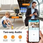 5MP 4G SIM Card Mini Camera Indoor Night Vision Surveillance Security Monitoring Rechargeable 3000 mAh Battery Powered Home Cam