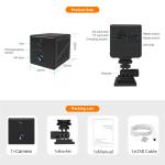 5MP 4G SIM Card Mini Camera Indoor Night Vision Surveillance Security Monitoring Rechargeable 3000 mAh Battery Powered Home Cam