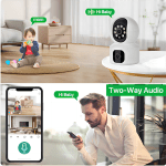 Tuya 8MP WiFi IP Camera Dual Lens Baby Monitor Color Night Vision Human Automatic Tracking Video Smart Home Surveillance Camera