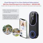 720P Smart Battery-Powered Security Doorbell Camera