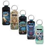 SEANATIVE Owl Keychain Lip Balm Holder Sleeve
