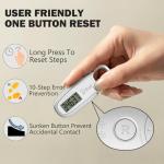 3D Pedometer Step Tracker with Clip and Carabiner