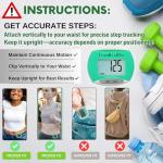 Clip-On Pedometer for Steps and Miles Tracking