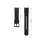 FanTEK Black Silicone Sport Band for Galaxy Watches