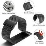 Black Mesh Quick Release Watch Band for Smartwatches