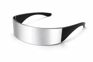 Futuristic Mirror Wrap Sunglasses with Panoramic Vision