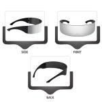 Futuristic Mirror Wrap Sunglasses with Panoramic Vision