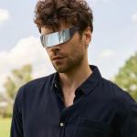 Futuristic Mirror Wrap Sunglasses with Panoramic Vision
