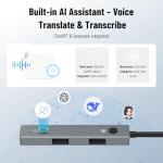 ZOOTEALY AI Voice USB Hub with 3 Ports