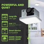 Smart Bathroom Fan with Alexa, LED Light & Bluetooth