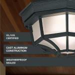 Black Outdoor Flush Mount Ceiling Light, 10.5 in