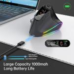 NYIEFADA Wireless Ergonomic Vertical Mouse with RGB