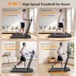 HiFast Foldable Walking Pad Treadmill with Desk