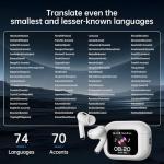 Real-Time AI Language Translation Earbuds, 144 Languages