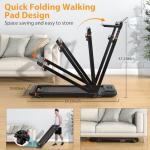 HiFast Foldable Walking Pad Treadmill with Desk