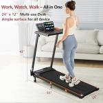 Foldable Treadmill with Desk and Incline Accessory