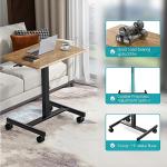 DUMOS Portable Adjustable Height Laptop Desk on Wheels
