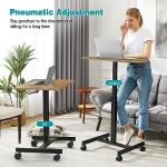 DUMOS Portable Adjustable Height Laptop Desk on Wheels