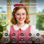 AI Smart Glasses with Real-Time Translation and Bluetooth